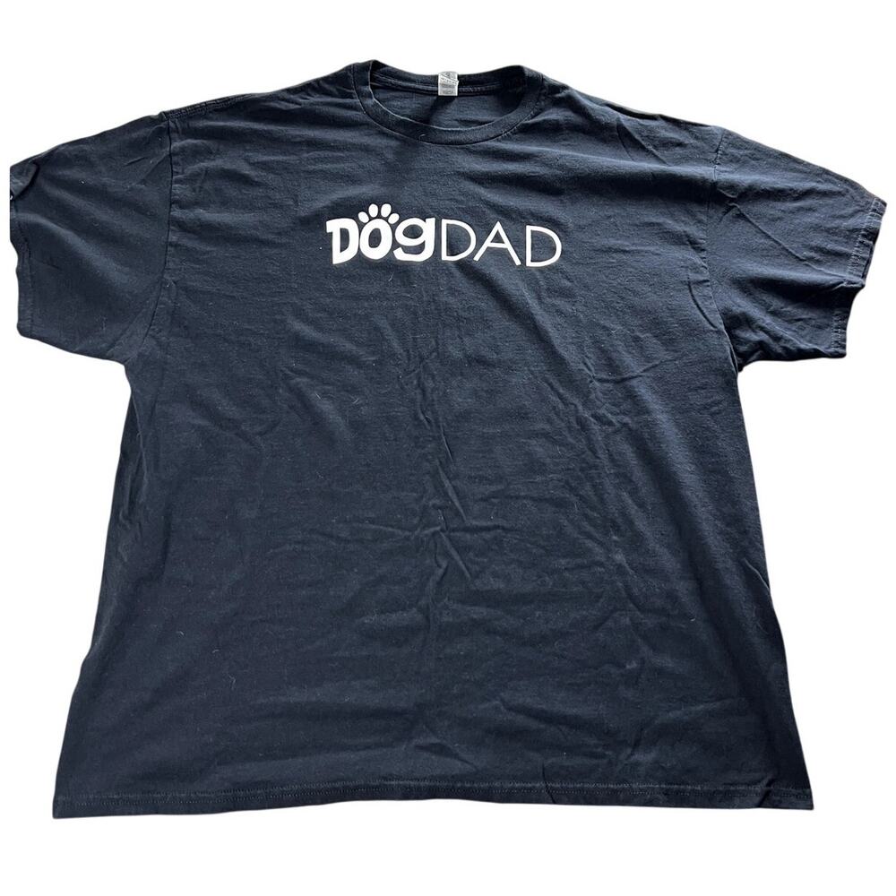 Mens Dog Dad Size 2XL Black T Shirt